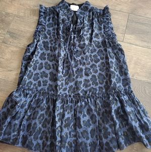 Kate Spade metallic leopard print top